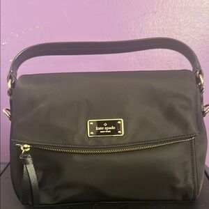 Kate Spade Black Shoulder Bag with Gold Accents